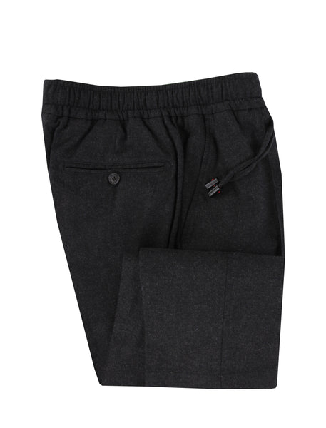 $1495 Isaia Dark Gray Solid Wool Blend Pants - Slim - (IS842610) - Parent