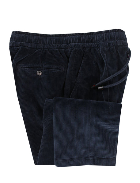 $1250 Isaia Navy Blue Solid Cashmere Blend Pants - Slim - (IS84261) - Parent