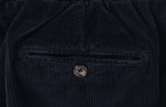 $1250 Isaia Navy Blue Solid Cashmere Blend Pants - Slim - (IS84261) - Parent