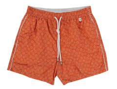 $350 Isaia Orange Fancy Swim Shorts - Slim - (IS522410) - Parent