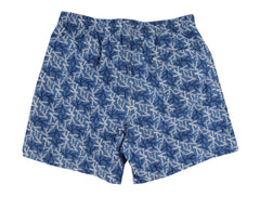 $350 Isaia Blue Fancy Swim Shorts - Slim - (IS52246) - Parent