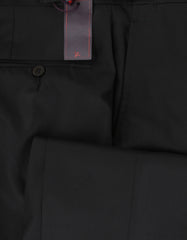 $1900 Isaia Black Solid Wool Pants - Slim - (IS842611) - Parent
