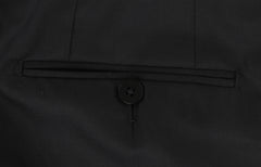 $1900 Isaia Black Solid Wool Pants - Slim - (IS842611) - Parent