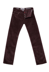 Jacob Cohën Purple Solid Cotton Blend Pants - Slim - (JC215243) - Parent