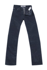 Jacob Cohën Blue Solid Cotton Blend Pants - Slim - (JC215244) - Parent