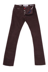 Jacob Cohën Burgundy Red Cotton Blend Pants - Slim - (JC220241) - Parent