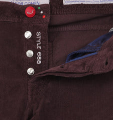 Jacob Cohën Burgundy Red Cotton Blend Pants - Slim - (JC220241) - Parent