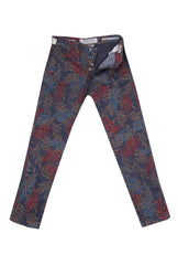 Jacob Cohën Dark Blue Floral Cotton Blend Pants - Slim - 30/46 - (JC215241)