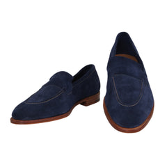 $1940 John Lobb Dark Blue Suede Penny Loafers - 10/9 - (JL5926812)