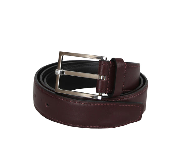 John Lobb Burgundy Red Calf Leather Belt - (JL74262) - Parent