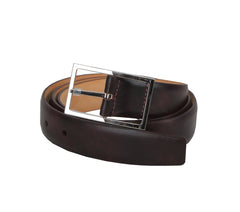John Lobb Burgundy Red Calf Leather Belt - (JL74263) - Parent