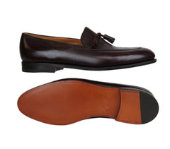 $2240 John Lobb Dark Brown Calf Leather Tassel Loafers - (JL592684) - Parent