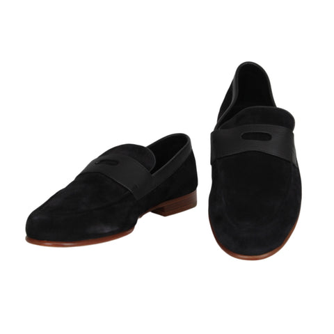 John Lobb Black Penny Loafers