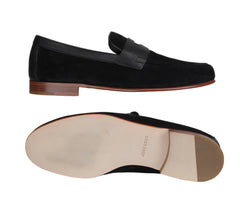 $1250 John Lobb Black Suede Penny Loafers - (JL592687) - Parent