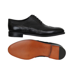 $2400 John Lobb Black Calf Leather Wingtip Oxford Shoes - (JL59261) - Parent