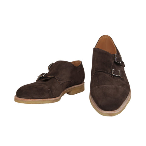 John Lobb Brown Double Monk Strap Shoes