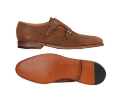 $2080 John Lobb Brown Suede Double Monk Strap Shoes - (JL59267) - Parent
