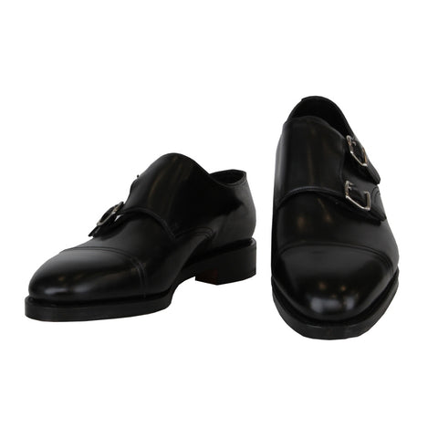 John Lobb Black Double Monk Strap Shoes