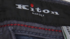 $995 Kiton Blue Solid Jeans - Slim - (KT617265) - Parent