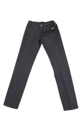 $995 Kiton Dark Gray Solid Cotton Pants - Slim - 35/51 - (KT99261)