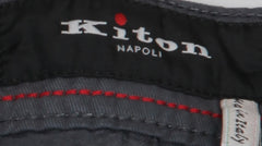 $995 Kiton Dark Gray Solid Cotton Pants - Slim - (KT99261) - Parent