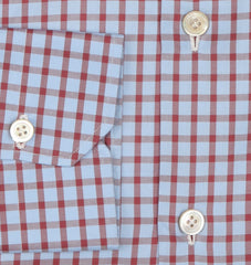 Kiton Light Blue Check Cotton Shirt - Slim - (KT11162217) - Parent