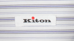 Kiton Blue Striped Cotton Shirt - Slim - (KT11162215) - Parent