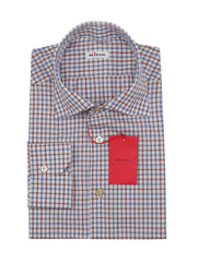 Kiton Red Plaid Cotton Shirt - Slim - 16.5/42 - (KT221237)