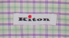 Kiton Light Green Plaid Cotton Shirt - Slim - (KT222234) - Parent