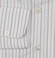 Kiton White Striped Cotton Shirt - Slim - (KT2212318) - Parent