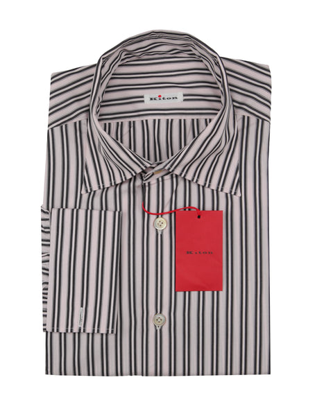 Kiton Pink Striped Cotton Shirt - Slim - (KT222233) - Parent