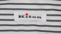 Kiton Black Striped Cotton Shirt - Slim - (KT222237) - Parent