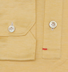 $600 Kiton Yellow Solid Cotton Popover Shirt - Slim - (KT9162612) - Parent