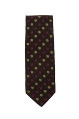 $235 Kiton Dark Brown Fancy Silk Tie (1283)