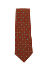 Kiton Orange Foulard Silk Tie (1230)