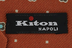 Kiton Orange Foulard Silk Tie (1230)