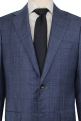 $7200 Kiton Blue Wool Plaid Suit - (KT424251) - Parent