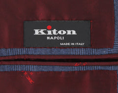 $7200 Kiton Blue Wool Plaid Suit - (KT424251) - Parent
