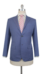 $8700 Kiton Blue Wool Plaid Suit - (FDL51257) - Parent