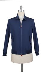 Kiton Blue Polyester Solid Windbreaker - (KT1019231) - Parent