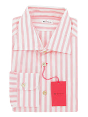 Kiton Pink Striped Cotton Shirt - Slim - 16.5/42 - (KT210241)