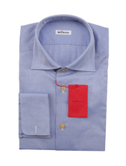 Kiton Blue Solid Cotton Shirt - Slim - (KT126224) - Parent