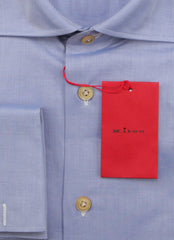Kiton Blue Solid Cotton Shirt - Slim - (KT126224) - Parent