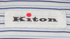 Kiton Blue Striped Cotton Shirt - Slim - (KT1130233) - Parent