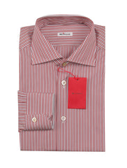 Kiton Red Striped Cotton Shirt - Slim - (KT126222) - Parent