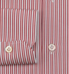 Kiton Red Striped Cotton Shirt - Slim - (KT126222) - Parent