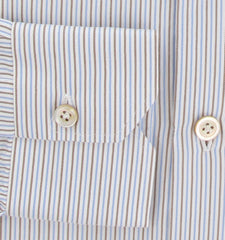 Kiton Blue Striped Cotton Shirt - Slim - (KT11302311) - Parent