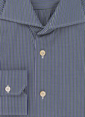 Kiton Dark Blue Micro-Check Cotton Shirt - Slim - (KT11302312) - Parent