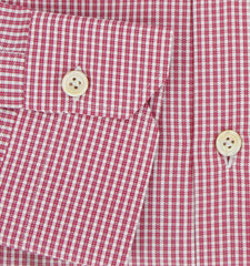 Kiton Red Micro-Check Cotton Shirt - Slim - (KT210245) - Parent