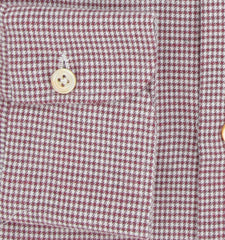 Kiton Burgundy Red Micro-Houndstooth Shirt - Slim - (KT1212237) - Parent